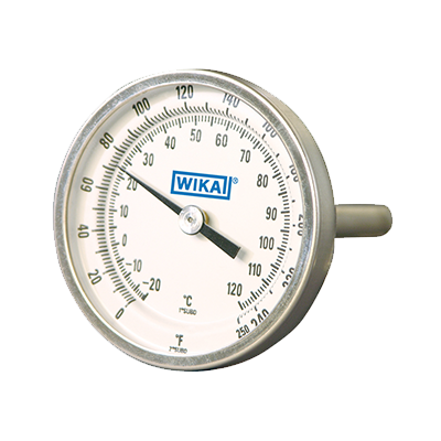 Bi-Metal Dial Thermometer, Angle Outlet with Brass Well