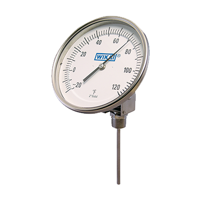 Bi-Metal Dial Thermometer, Angle Outlet with Brass Well