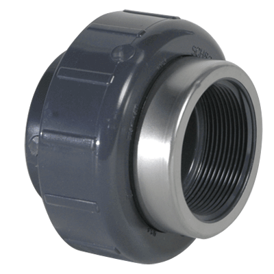 pvc schedule socket reinforced viton union steel thread female