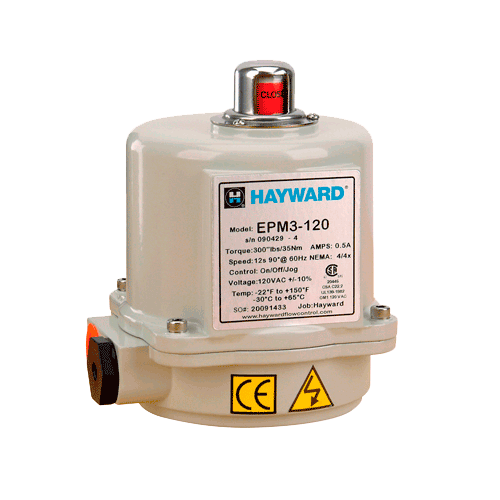 Hayward EPM Series Electric Actuator, NEMA 4/4xPowder Coated Aluminum Enclosure for 1/2" 6